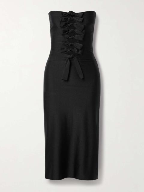 COPERNI Strapless knotted cutout stretch-jersey midi dress