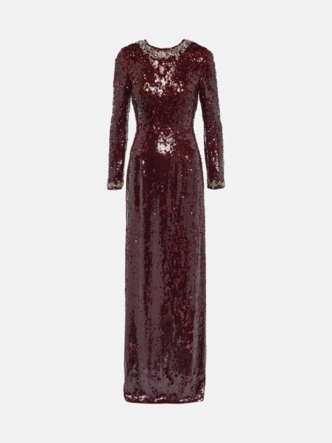 Erdem Yoanna sequined open-back gown