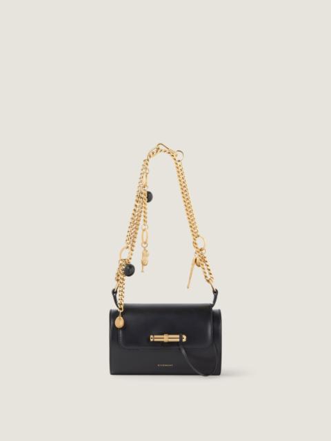 Givenchy POUT SMALL BAG IN LEATHER WITH LUCKY CHARMS CHAIN