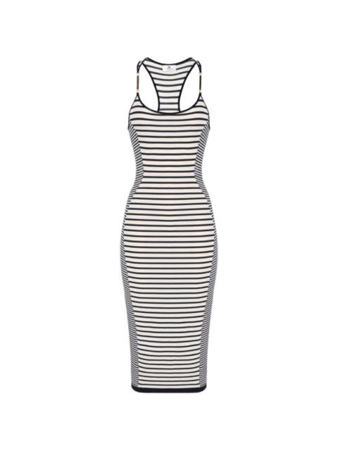 ELISABETTA FRANCHI striped-pattern racerback midi dress