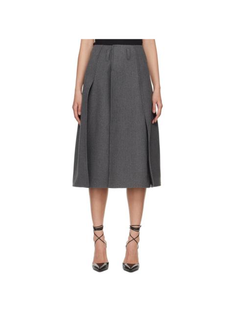 beaufille Gray Serra Midi Skirt