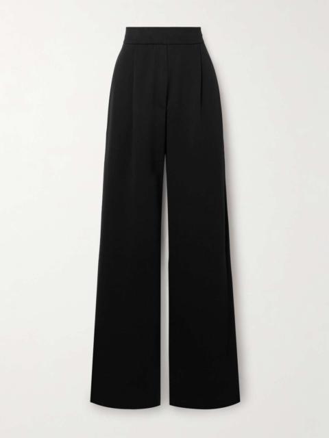 Pleated cotton-jersey wide-leg pants