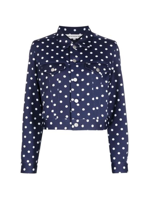 polka-dot-print cropped jacket
