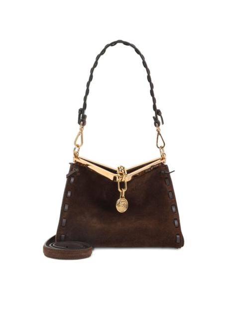 Etro braided-handle suede shoulder bag
