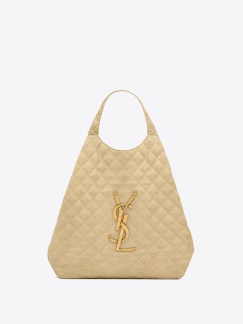 SAINT LAURENT icare maxi shopping bag in quilted nubuck suede