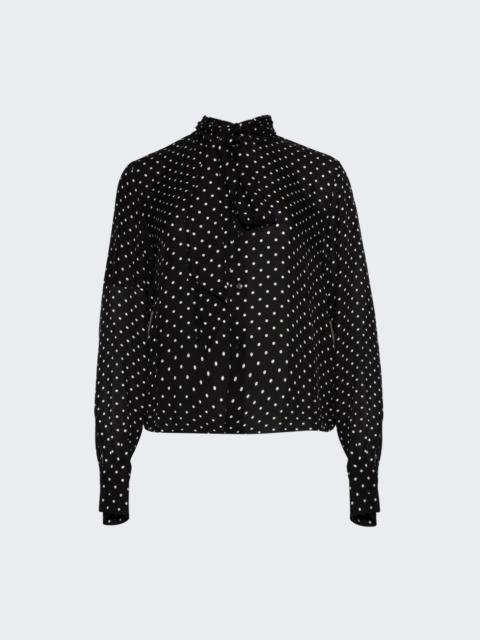WARDROBE.NYC Polka Dot Blouse Black