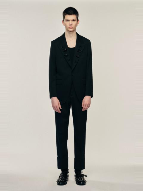 Simone Rocha Embellished Relaxed Wide Peak Jacket