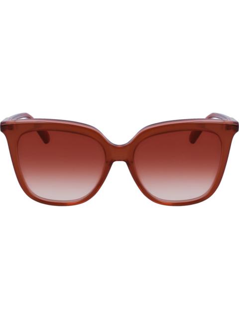 Longchamp Longchamp 53mm Rectangular Sunglasses in Brown/Rose at Nordstrom