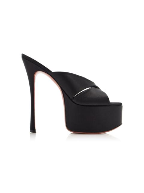 Salma Satin Platform Sandals black