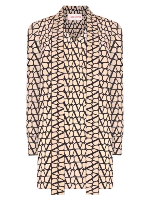 Valentino TOILE ICONOGRAPHE MINI SILK DRESS | BEIGE/NERO