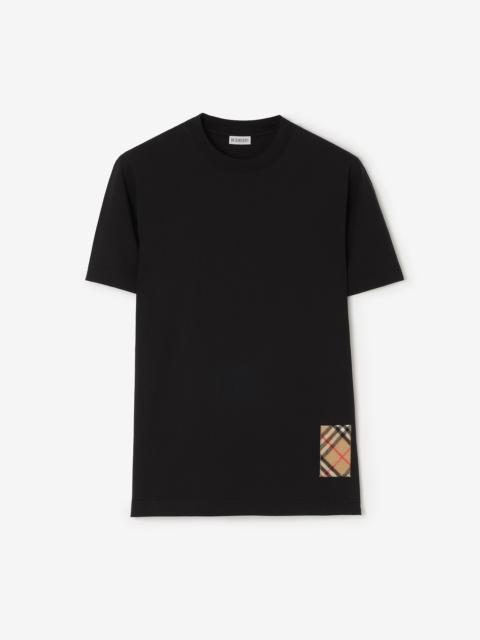Burberry Check Label Cotton T-shirt