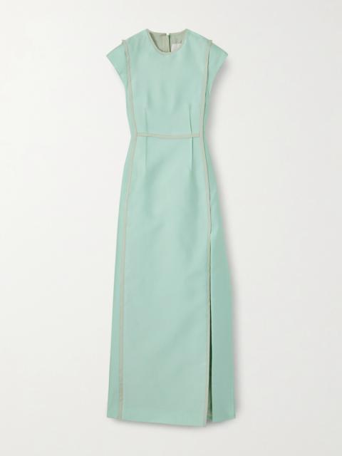 Jil Sander Sleeveless Frayed Satin Maxi Dress