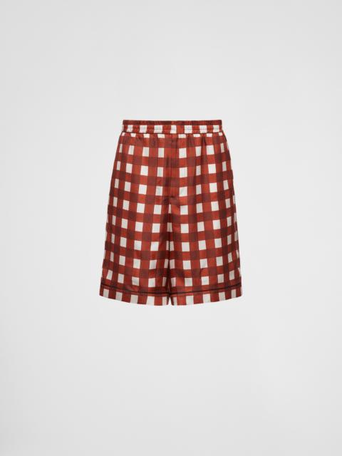 Prada Printed silk Bermuda shorts