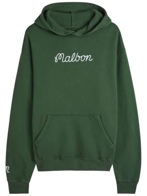 malbon Malbon Fesque Embroidered Cotton Hooded Sweatshirt