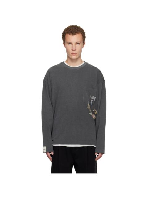 Wooyoungmi Gray Minhwa Logo Long Sleeve T-shirt