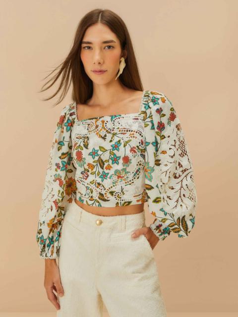 Off-White Botanicals Lace Blouse