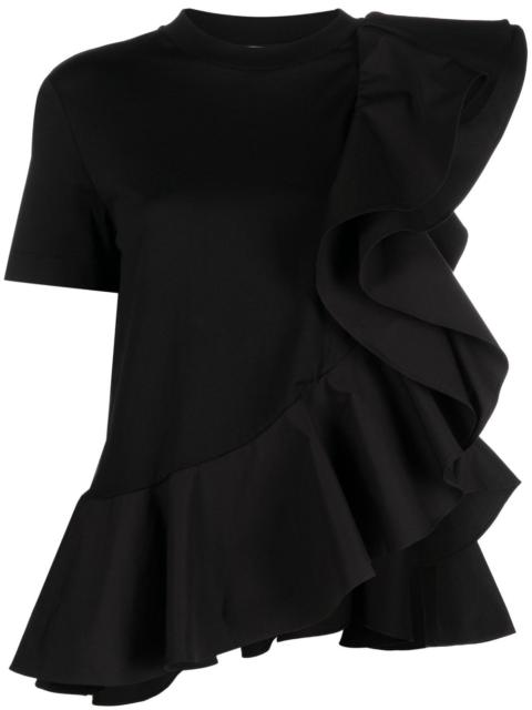 Alexander McQueen asymmetric ruffled T-shirt