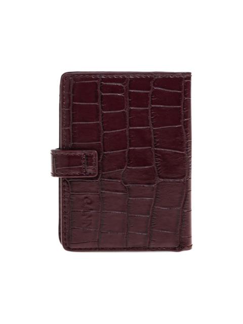 GANNI croc-effect buckle wallet