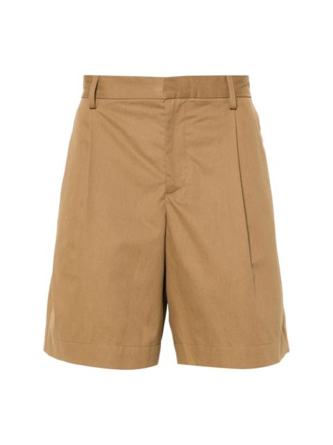 pleated cotton bermuda shorts