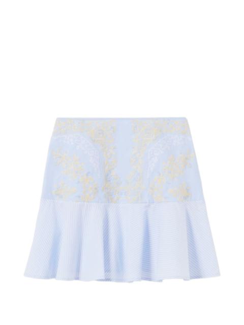 Claudie Pierlot embroidered striped-pattern A-line skirt