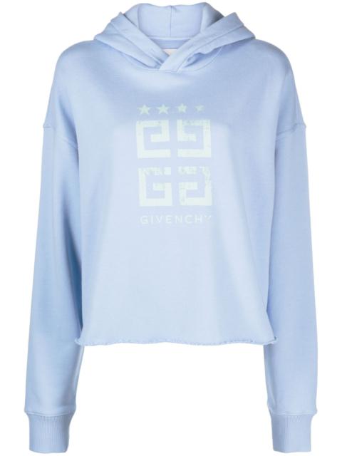 Givenchy blue 4G print cropped hoodie