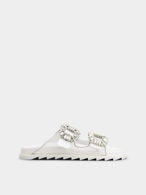 Roger Vivier Slidy Viv' Strass Buckle Mules in Fabric