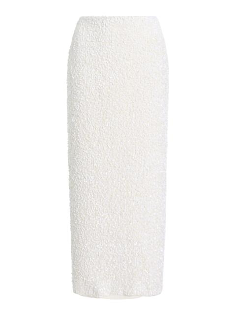 ADAM LIPPES Leto Sequined Skirt ivory