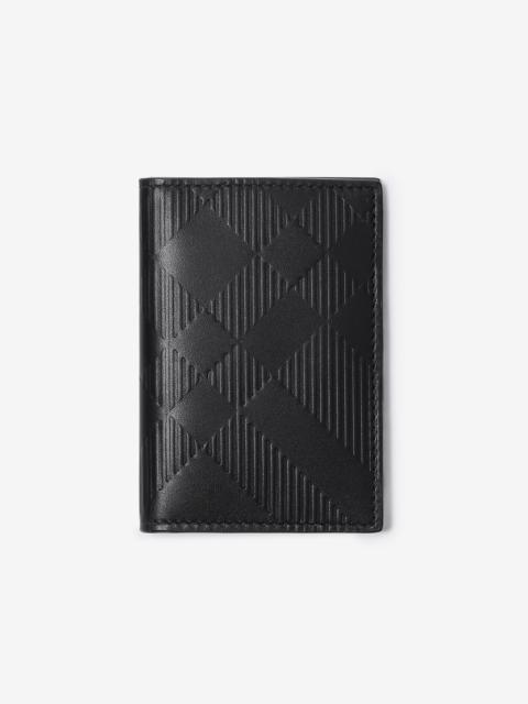 Burberry Check Leather Folding Card Case