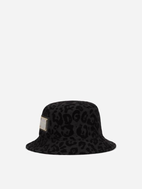 Dolce & Gabbana Bucket hat with flocked leopard print