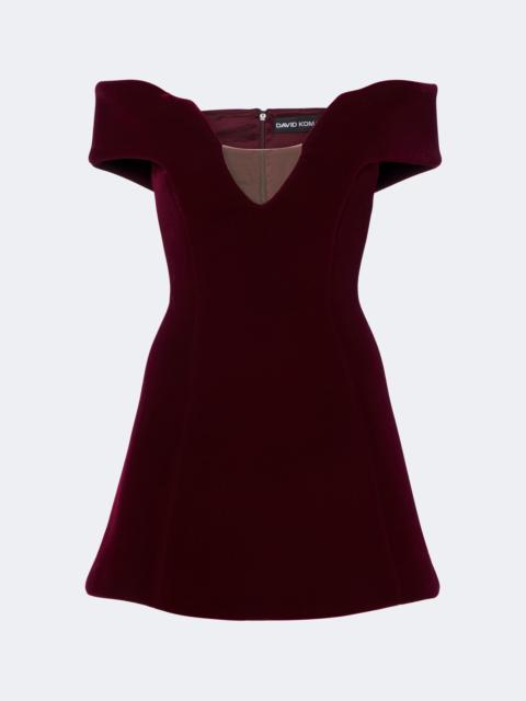 David Koma Off-shoulder velvet minidress