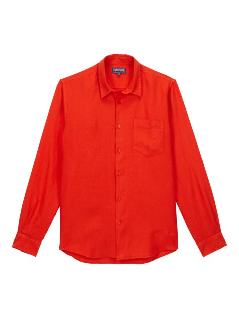 Men Linen Shirt Solid