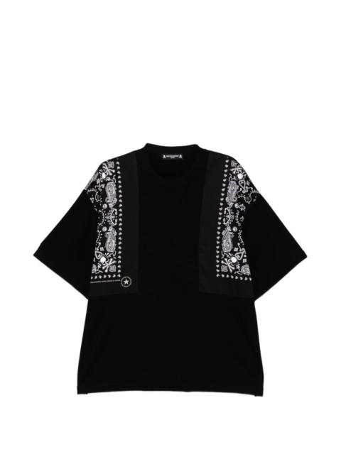 mastermind JAPAN bandana panelled T-shirt