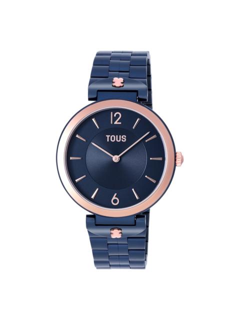 TOUS Analogue watch with blue-colored IP steel and pink-colored IPRG steel wristband S-Band