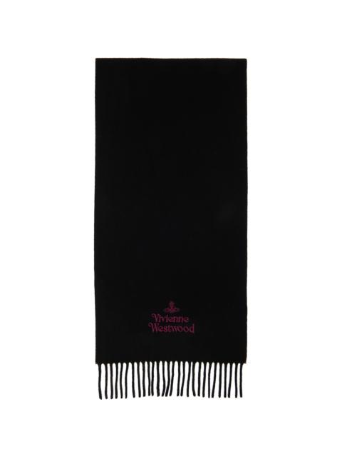 Vivienne Westwood Black Embroidered Scarf