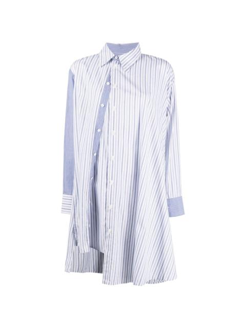 asymmetric striped cotton shirt