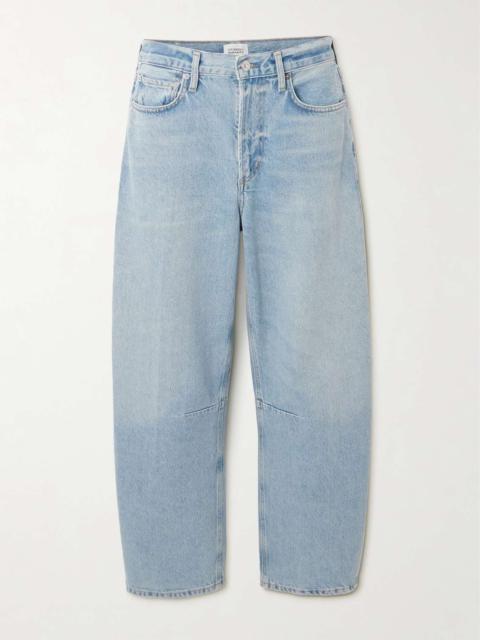 Miro mid-rise barrel-leg recycled jeans Light denim
