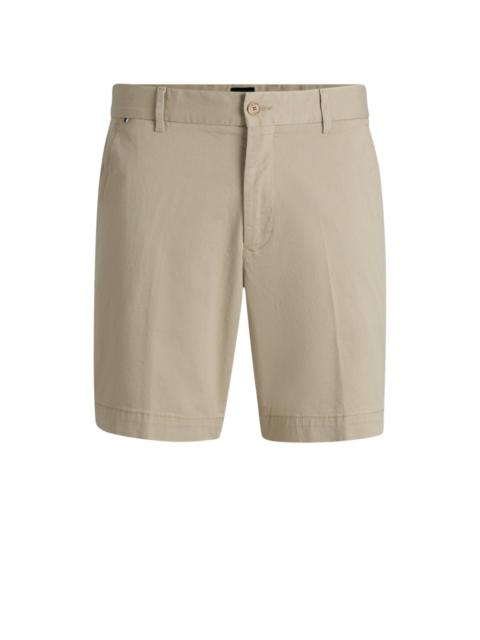 BOSS SLIM-FIT SHORTS IN MICRO-PATTERNED STRETCH COTTON