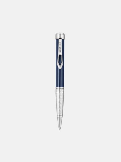 Roberto Cavalli Roberto Cavalli Lacquer Ballpoint Pen, Silver Color & Dark Blue Lacquer