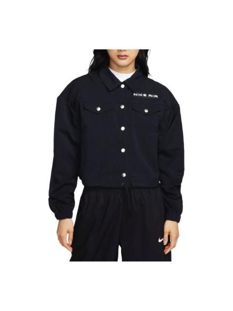 Nike (WMNS) Nike Air Modest Cropped Woven Jacket Asia Sizing 'Black White' FB8078-010