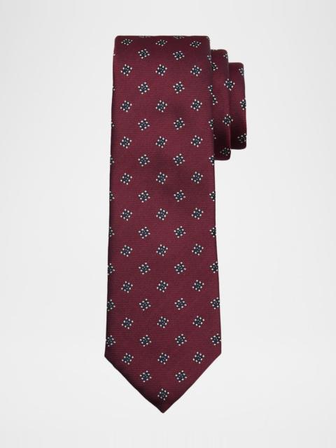 EMPORIO ARMANI Men's Geometric Box Jacquard Silk Tie