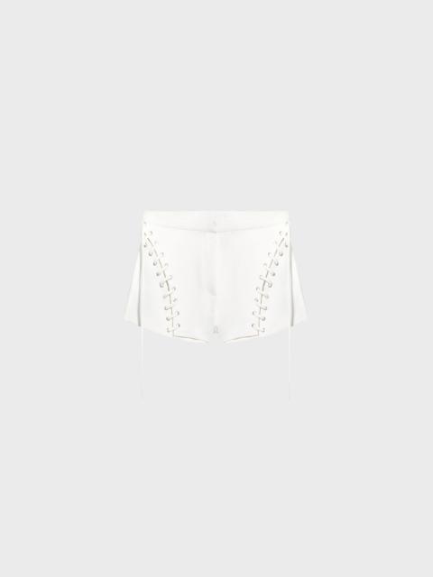 Blumarine STRETCH COTTON SHORTS WITH EYELETS AND STRAPS