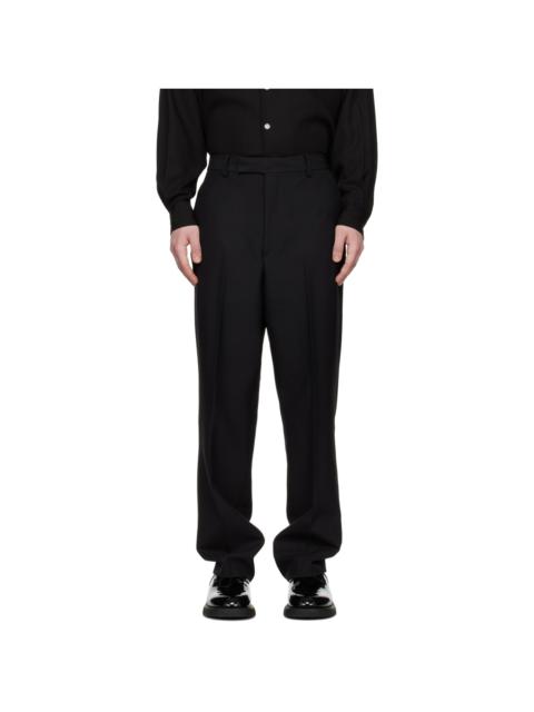 Black Straight-Fit Trousers