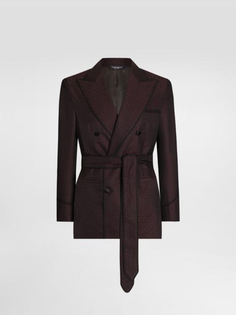 Dolce & Gabbana Double-breasted jacket in micro-pattern jacquard