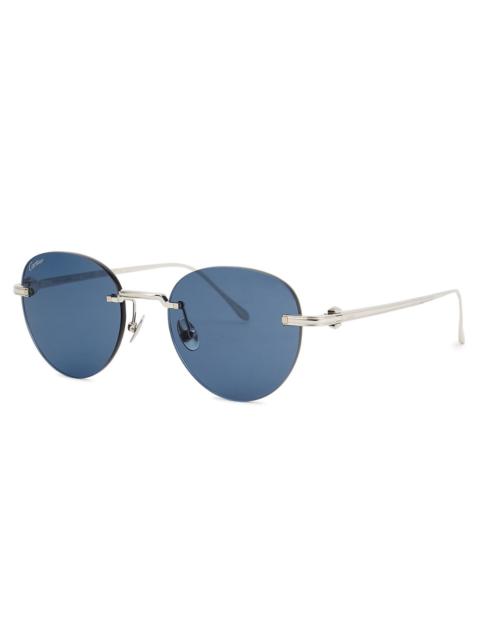 Cartier Cartier Pasha De Cartier Titanium Sunglasses, Sunglasses, Silver-tone