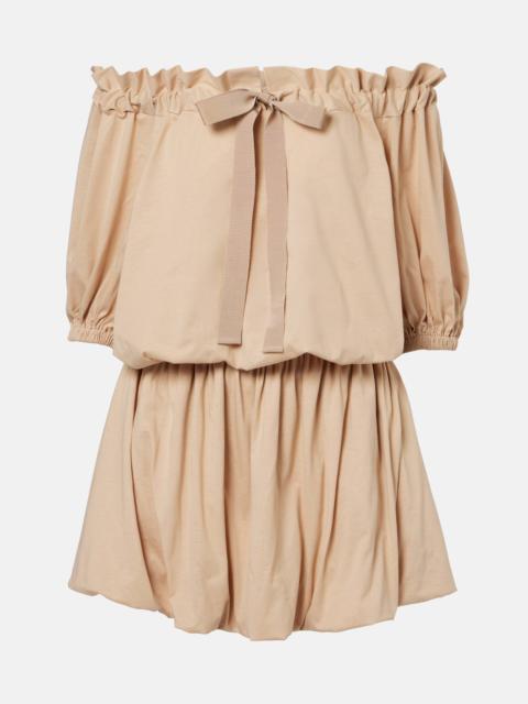 PATOU Tie-neck cotton faille minidress