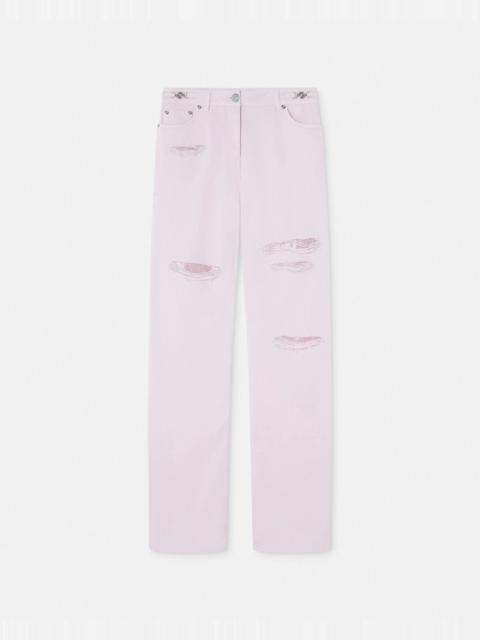VERSACE Medusa '95 Metal Mesh Boyfriend Jeans