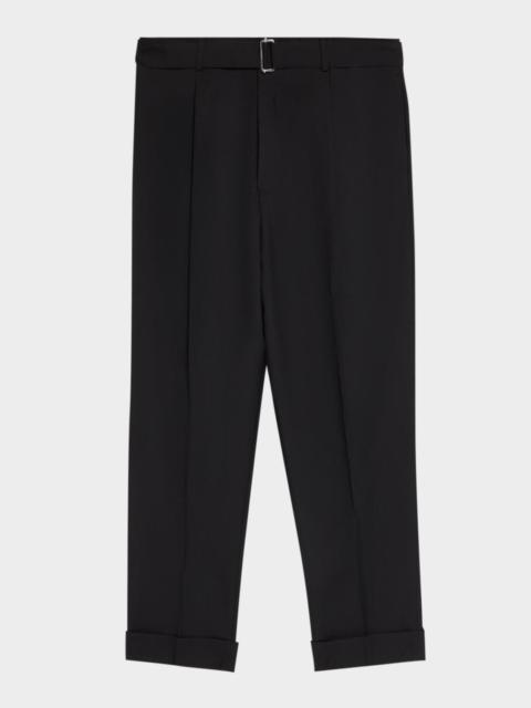 OFFICINE GÉNÉRALE Men's Hugo Wool Belted Trousers