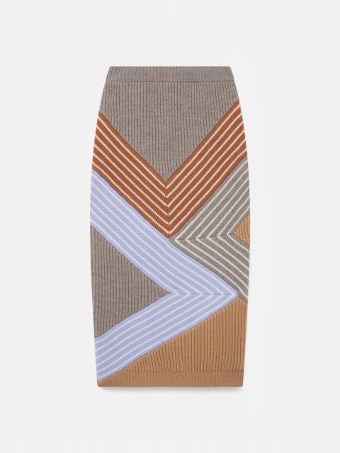 Stella McCartney Stella by Stella 3D Stripes Wool Midi Skirt