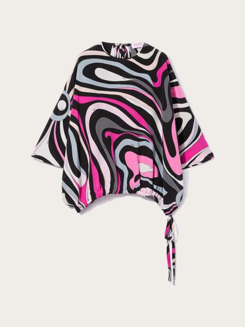PUCCI MARMO PRINT CAPE BLOUSE