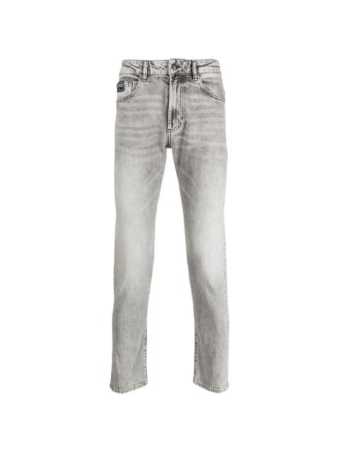 whiskering-effect straight-leg jeans